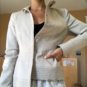 ZARA Tan Blazer with stitch detail
